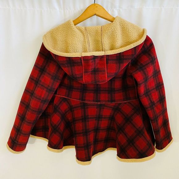 Mac & CO Girls Fleece Plaid Ruffle Cost 6x - Picture 5 of 5